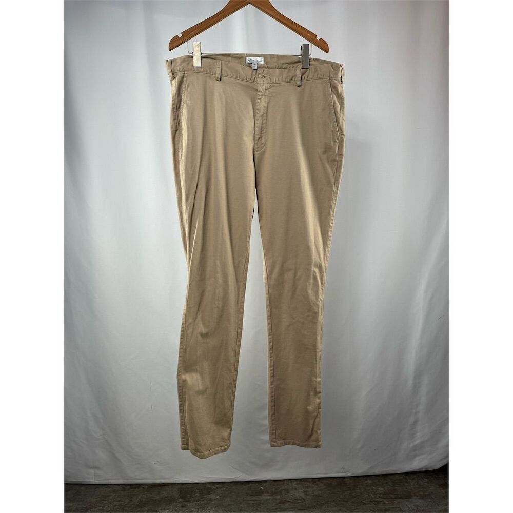 Peter‎ Millar Men's Pima Cotton Flat Front Chino Pants in Beige Size 38 x 34